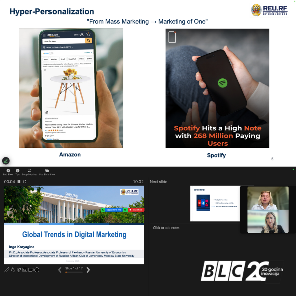 Održano predavanje ”Globalni trendovi digitalnog marketinga”, prof. Dr Inge Koryagine